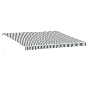 vidaXL Manuell uttrekkbar markise med LED antrasitt og hvit 450x350 cm