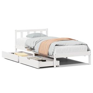vidaXL Sengeramme uten madrass hvit 75x190 cm heltre furu