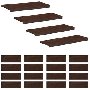 vidaXL Trappetrinn 20 stk. 80 x 25 x 2 cm M&oslash;rk brun Massiv b&oslash;ketre