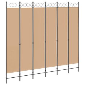 vidaXL 6-Panels Romdeler Beige 240 x 220 cm Stoff