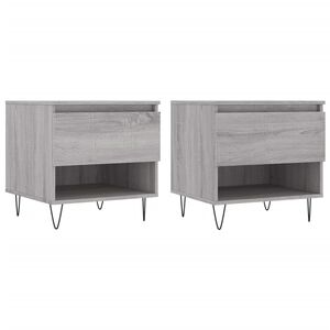 vidaXL Salongbord 2 stk gr&aring; sonoma 50x46x50 cm konstruert tre