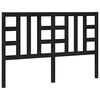 vidaXL Sengegavl svart 146x4x100 cm heltre furu