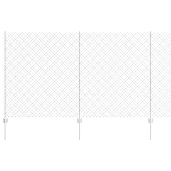 vidaXL Gjerde med stolpe s&oslash;lv 1,4 x 10 m St&aring;l