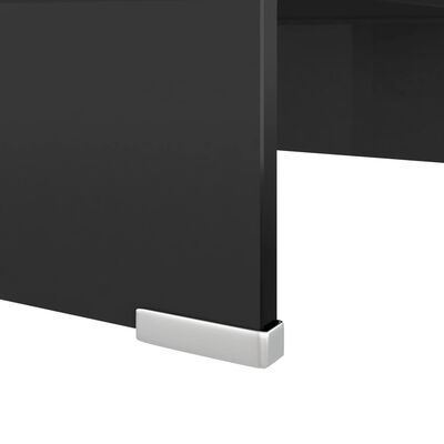 vidaXL TV-benk glass svart 40x25x11 cm