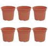 vidaXL Rund Blomsterpotte 6 pcs Klinker R&oslash;d &Oslash; 12,5 x 10 cm Plast