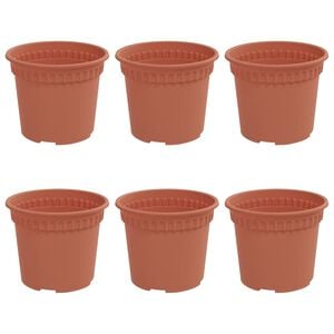 vidaXL Rund Blomsterpotte 6 pcs Klinker R&oslash;d &Oslash; 12,5 x 10 cm Plast