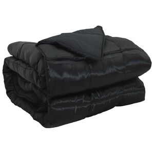 vidaXL Full &aring;r dyne Svart 135 x 200 cm Sateng og mikrofiber