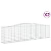vidaXL Gabionkurver buede 2 stk 400x50x100/120 cm galvanisert jern