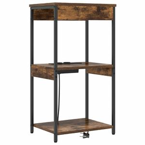 vidaXL Nattbordskap med hylle R&oslash;kt eik 41 x 31 x 76 cm Konstruert tre