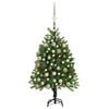 vidaXL Forh&aring;ndsbelyst kunstig juletre med kulesett 120 cm gr&oslash;nn