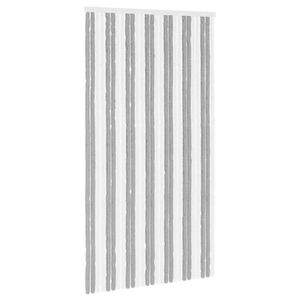 vidaXL Insektgardin Chenille Gr&aring; og hvit 118 x 220 cm 100% PP