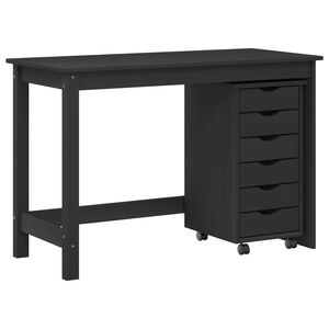 vidaXL Skrivebord og rulleskapsett MOSS 2 stk. Svart