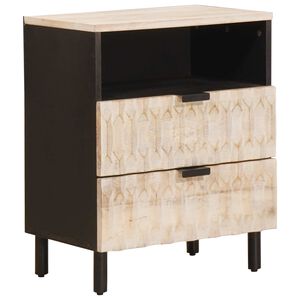 vidaXL Nattbordskap Hvit 50 x 33 x 62 cm Massiv mango tre
