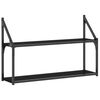 vidaXL Vegghylle 3 etasjer svart 80x21x51 cm konstruert tre
