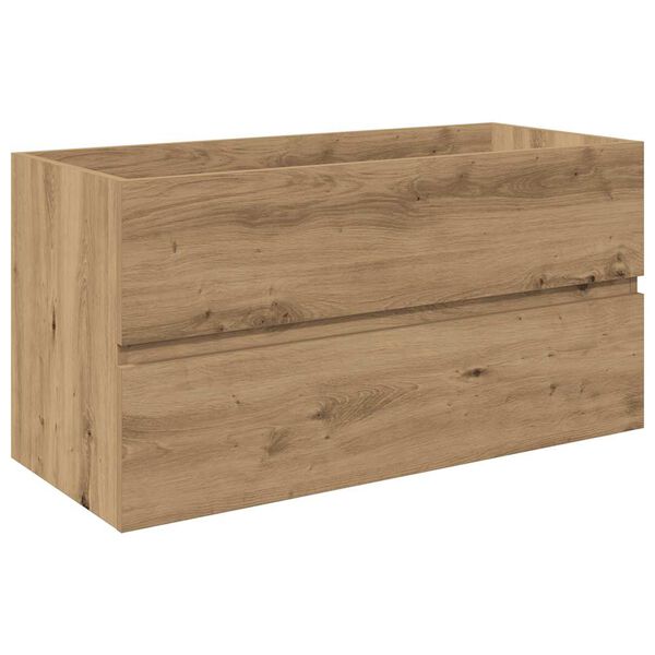 vidaXL Vaskskap med innebygd vask og kran artisan eik