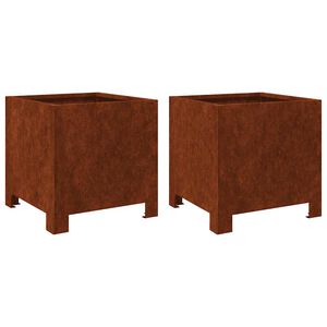vidaXL Hageplanter 2 stk 30x30x30 cm oksidert st&aring;l