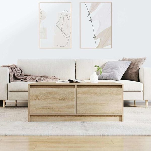 vidaXL Salongbord med skuffer sonoma eik 100x100x40 cm