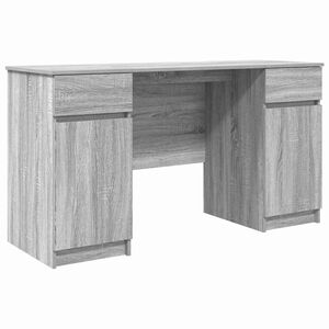 vidaXL Skrivebord Gr&aring; sonoma Konstruert tre 140 x 49 x 76 cm
