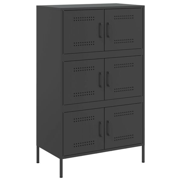 vidaXL Highboard svart 68x39x113 cm st&aring;l