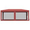 vidaXL Festtelt med 4 sidevegger av netting rød 3x6 m HDPE