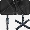 vidaXL Hageparasol Svart 370 x 197 x 239 cm Polyester og aluminium