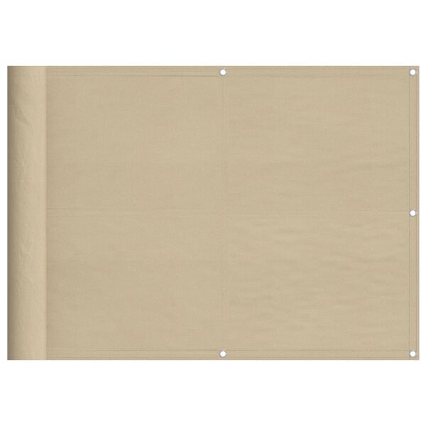 vidaXL Balkongskjerm beige 75x1000 cm 100% polyester oxford