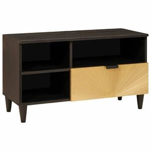 vidaXL TV-skap Svart og Gull 80 x 33 x 46 cm Konstruert tre