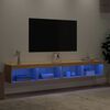 vidaXL TV-benker med LED-lys 2 stk sonoma eik 100x30x30 cm
