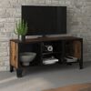 vidaXL TV-benk rustikk brun 105x36x47cm metall og MDF