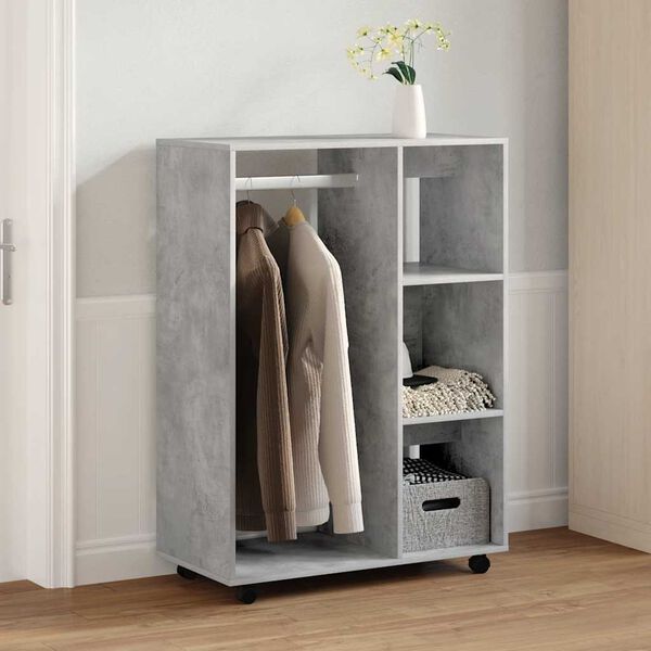 vidaXL Garderobe betonggr&aring; 80x40x110 cm konstruert tre