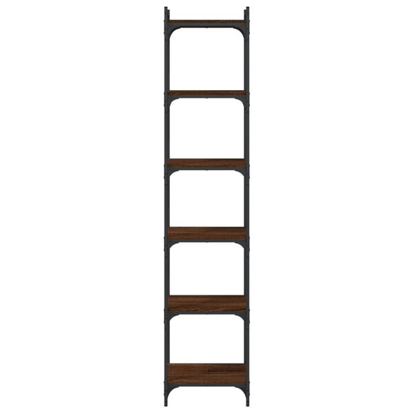 vidaXL Bokhylle 6 etasjer brun eik 40x30x188 cm konstruert tre