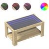 vidaXL Salongbord med LED sonoma eik 93x53x45 cm konstruert tre