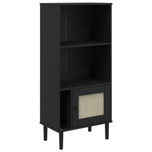 vidaXL Bokhylle SENJA svart 60x35x130 cm heltre furu