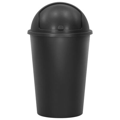 vidaXL Enkelt søppelbøtte svart 50 L