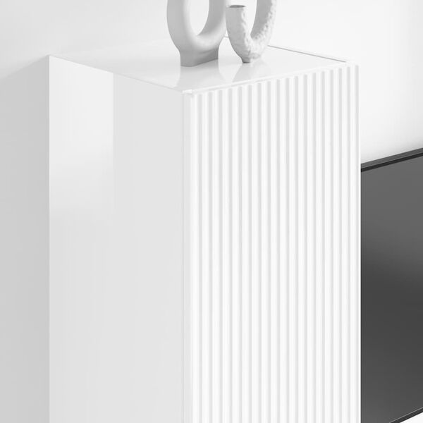 vidaXL TV Veggskap Glanset Hvit 30 x 31 x 100 cm Konstruert tre