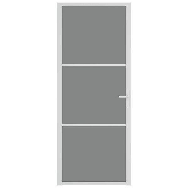 vidaXL Innerdør 83x201,5 cm hvit ESG glass og aluminium