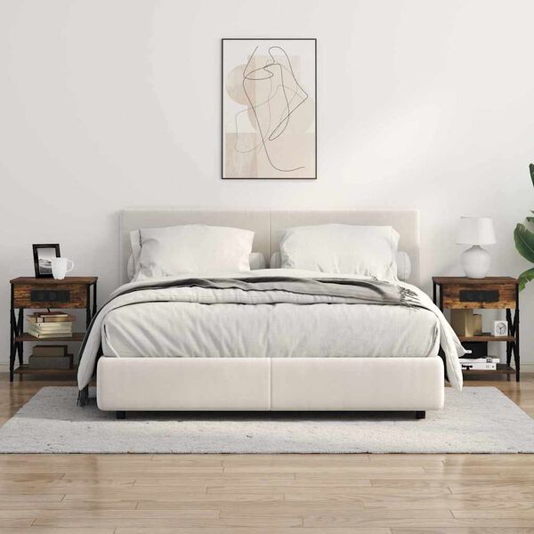 vidaXL Nattbordskap 2 pcs R&oslash;kt eik 41 x 31 x 51 cm Konstruert tre