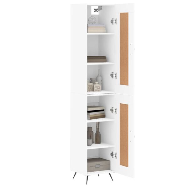 vidaXL Highboard hvit 34,5x34x180 cm konstruert tre