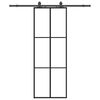 vidaXL Skyved&oslash;r med monteringssett svart 76x205 cm ESG-glass