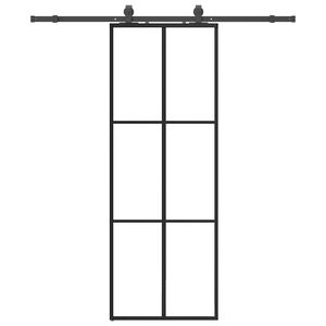 vidaXL Skyved&oslash;r med monteringssett svart 76x205 cm ESG-glass