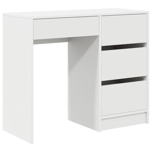 vidaXL Skrivebord med skuff Hvit 90 x 37,5 x 75 cm Konstruert tre