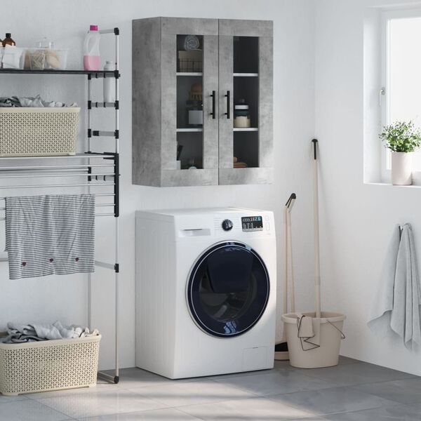 vidaXL Veggskap betonggr&aring; 69,5x34x90 cm