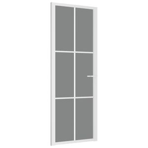 vidaXL Innerd&oslash;r 76x201,5 cm hvit ESG glass og aluminium