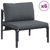 vidaXL Hagesofa Set med pute 13 pcs Svart Stål