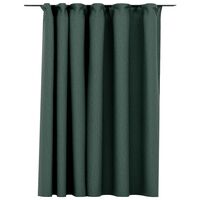 vidaXL Lystett gardin med kroker og lin-design grønn 290x245 cm