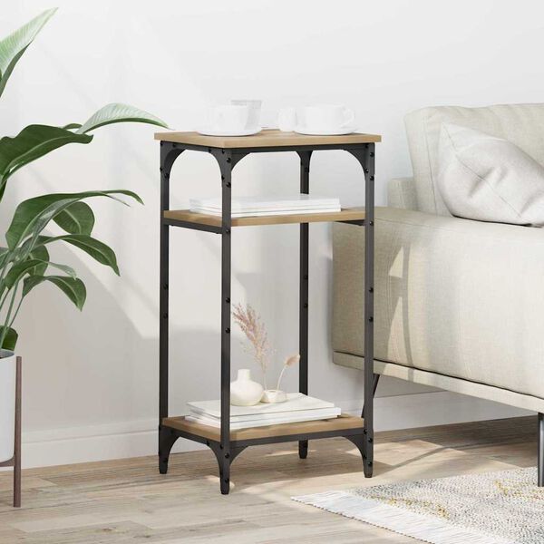 vidaXL Sidetabell med hylle Artisan Eik 40 x 30 x 75 cm Konstruert tre