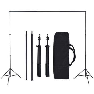 vidaXL Fotostudiosett med bakgrunner, lamper og parasoller