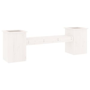 vidaXL Plantebenk hvit 184,5x39,5x56,5 cm heltre furu