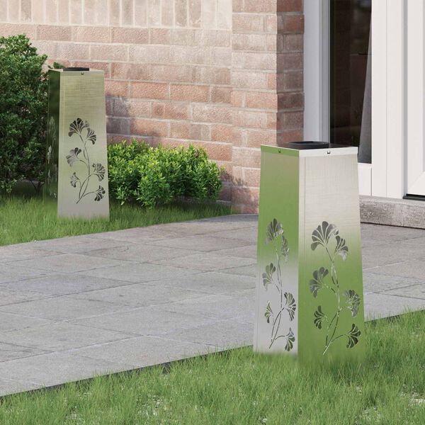 vidaXL Solenergi LED stibelys 2 pcs Rustfritt St&aring;l Rustfritt St&aring;l