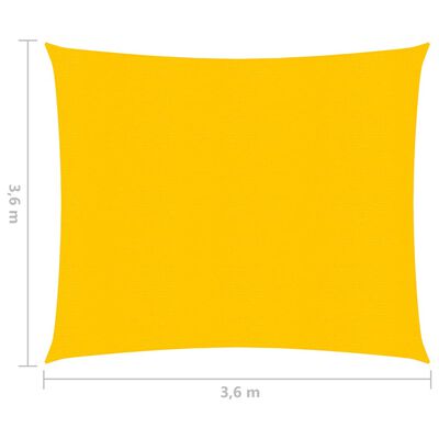 vidaXL Solseil 160 g/m² gul 3,6x3,6 m HDPE